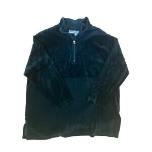 VTG Capacity pullover Tunic Women’s 2X Velour Mixed Media Forest green Festive